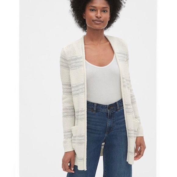 GAP Stripe Open-front Cardigan Sweater - Picture 1 of 6
